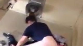 College Girl gets fucked on bathroom floor