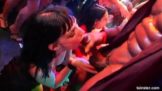 Enticing clubbers gets fucked in public