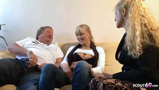 German Old Guy and his Young Wife at Real First Time Casting Sex