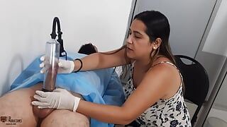 Horny doctor wants to observe my erect cock – Porn in Spanish