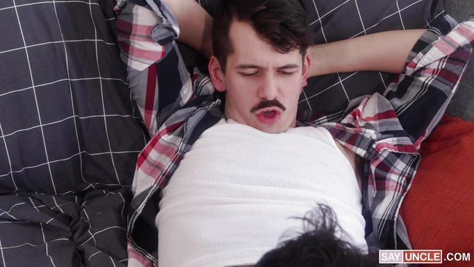 Moustache Gay Enjoys The Best Blowjob Of His Life