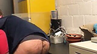 Sucking off a married daddy at work