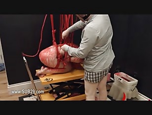 BDSM hardcore action with ropes and extreme penetrating