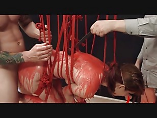 BDSM hardcore action with ropes and sleek sex
